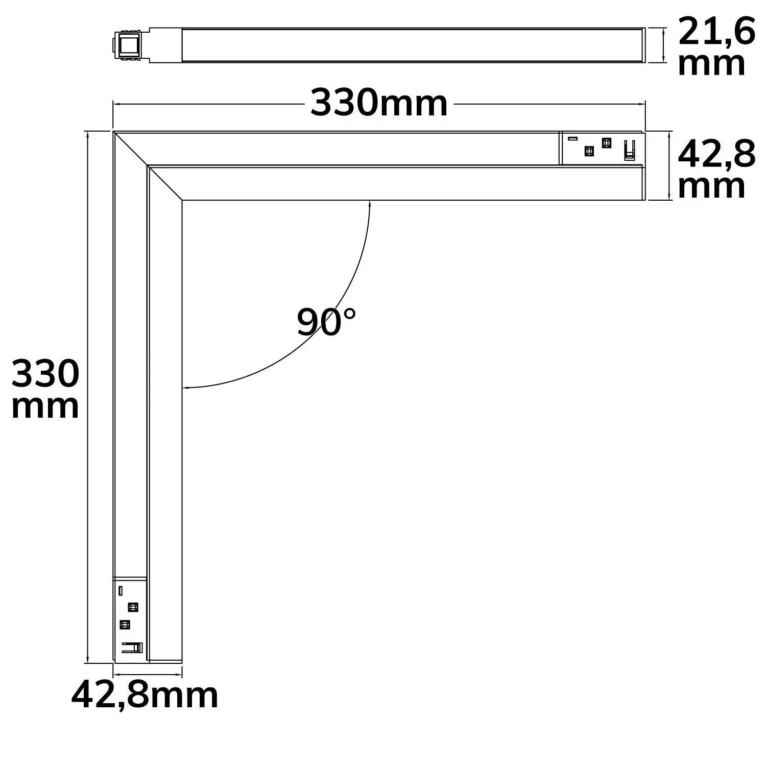 Luminaire d'angle vertical Track48 , 20W, 3000K, noir – Image 4