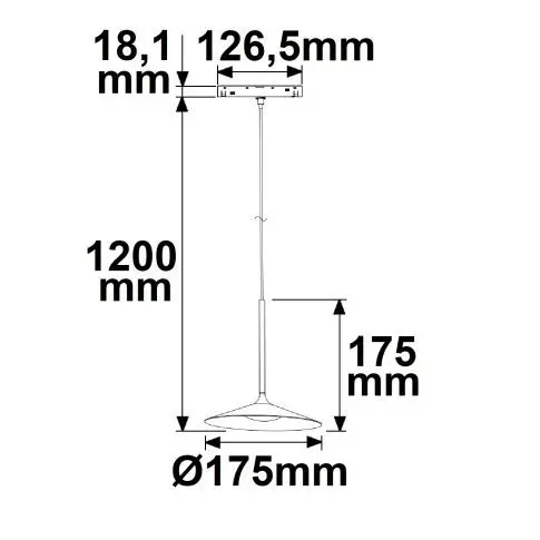 Luminaire suspendu Shade Track48, 5.5W, 3000K, noir